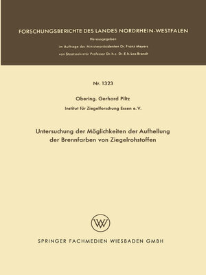 cover image of Untersuchung der Möglichkeiten der Aufhellung der Brennfarben von Ziegelrohstoffen